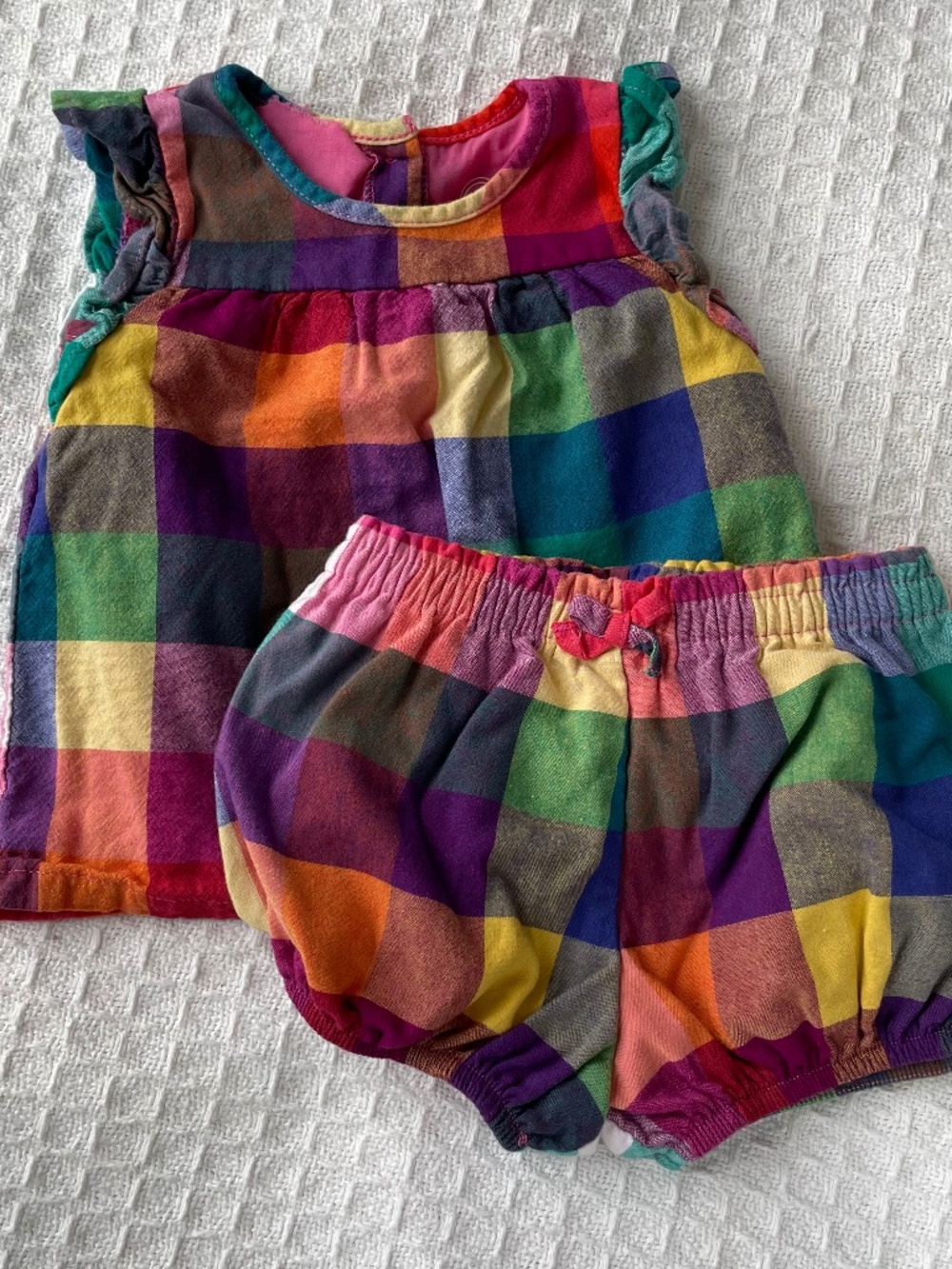 Colorful Plaid Wonder Nation Matching Set - Size 3-6m